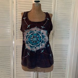 Hand batik tank top.